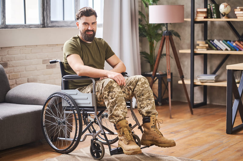 a veteran in a wheel chair